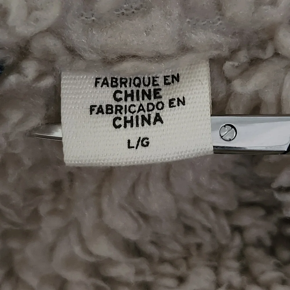 Levis Skateboarding Sherpa Trucker Jacket Mens Large Blue Denim‎ Snap Front - Picture 4 of 14
